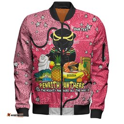 Penrith Panthers Custom Bomber Jacket - Australian Big Things (Pink) Bomber Jacket