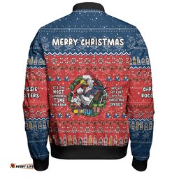 Sydney Roosters Christmas Custom Bomber Jacket - Chrissie Spirit Bomber Jacket