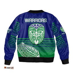 Warriors New Zealand Rugby Bomber Jacket Maori Face Ta Moko Simple Style