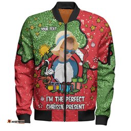 Australia Christmas Custom Bomber Jacket - I'm the Perfect Present Red Bomber Jacket