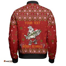 Australia Christmas Fishing Custom Bomber Jacket - All I Want For Christmas Is A Big Bass Bomber Jacket