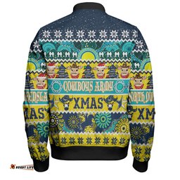 North Queensland Cowboys Christmas Aboriginal Custom Bomber Jacket - Indigenous Knitted Ugly Xmas Style Bomber Jacket