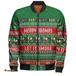 Australia Christmas Custom Bomber Jacket - Merry BBQMax Let It Smoke Bomber Jacket