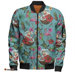 Australia Christmas Surfing Bomber Jacket - Funny Santa Surfing Colorful Seamless Pattern Bomber Jacket