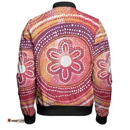 Australia Dot Painting Inspired Aboriginal Bomber Jacket - Aboriginal Style Dot Bomber Jacket