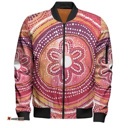 Australia Dot Painting Inspired Aboriginal Bomber Jacket - Aboriginal Style Dot Bomber Jacket