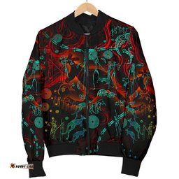 Women's Bomber Jacket, Kangaroo Adults Indigenous Art