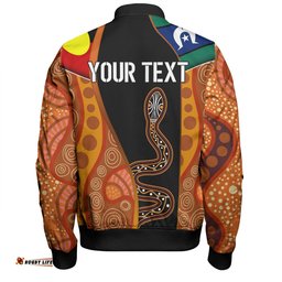 Australia Aboriginal Custom Bomber Jacket - Indigenous Rainbow Serpent Inspired Bomber Jacket