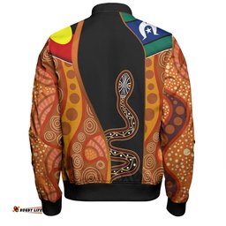 Australia Aboriginal Custom Bomber Jacket - Indigenous Rainbow Serpent Inspired Bomber Jacket