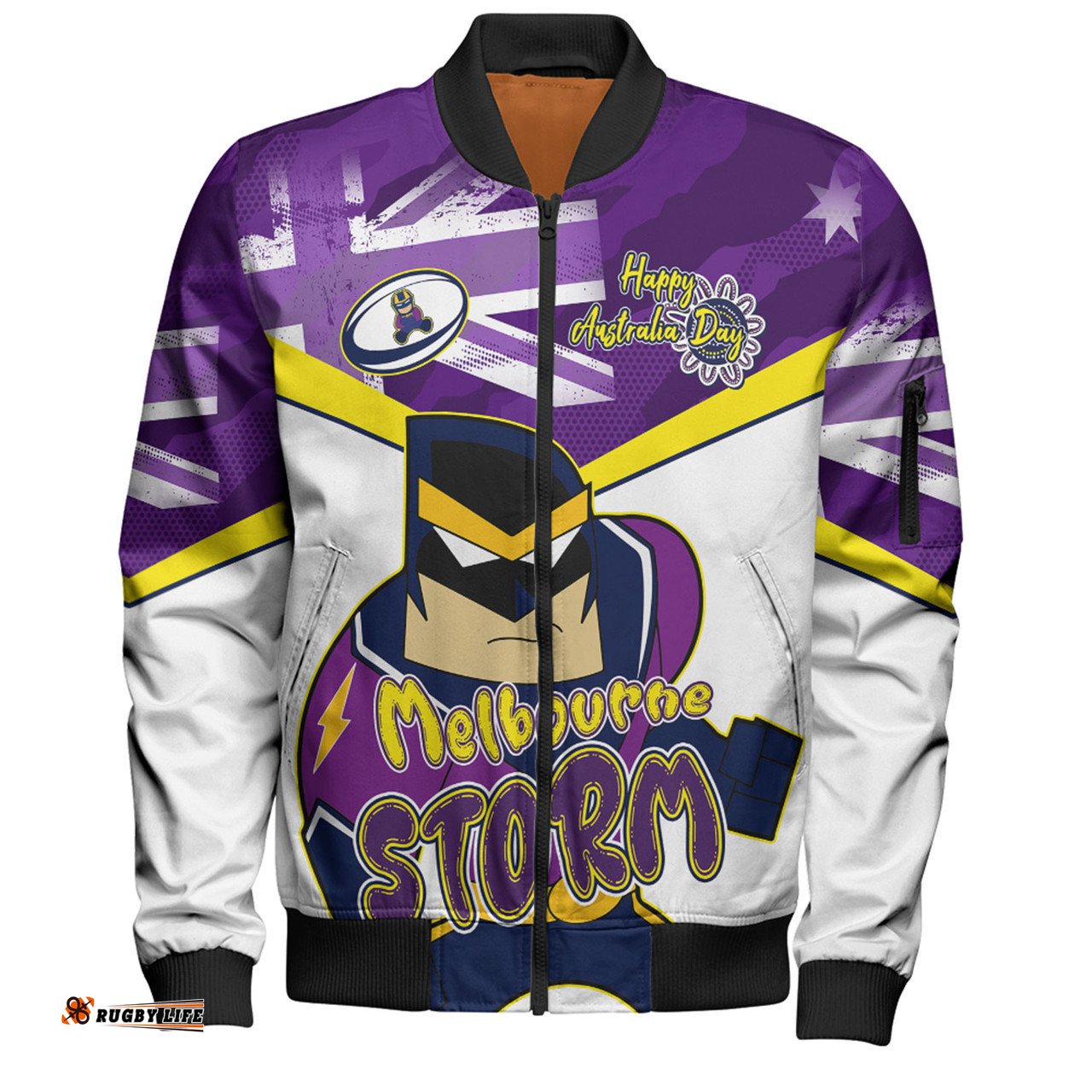 Melbourne Storm Bomber Jacket - Happy Australia Day We Are One And Free V2
