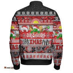 St. George Illawarra Dragons Christmas Aboriginal Custom Bomber Jacket - Indigenous Knitted Ugly Xmas Style Bomber Jacket