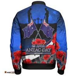 Australia Bomber Jacket - Anzac Day NZ Australia Poppies Flowers