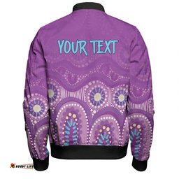 Australia Aboriginal Custom Bomber Jacket - Purple Aboriginal Dot Bomber Jacket