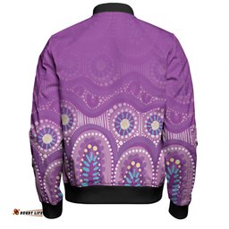 Australia Aboriginal Custom Bomber Jacket - Purple Aboriginal Dot Bomber Jacket