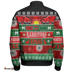 South Sydney Rabbitohs Aboriginal Custom Bomber Jacket - Indigenous Knitted Ugly Xmas Style Bomber Jacket