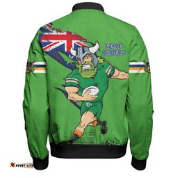 Canberra Raiders Bomber Jacket Custom For Die Hard Fan Australia Flag Scratch Style