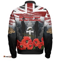 Australia Navy Force Anzac Day Custom Bomber Jacket - We Thank You For Our Freedom Bomber Jacket