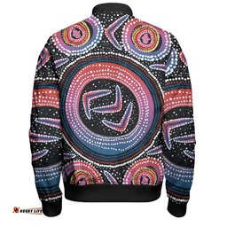 Australia Aboriginal Bomber Jacket - Aboriginal Boomerang Dot Art Bomber Jacket