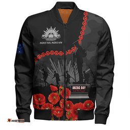 Australia Anzac Day Bomber Jacket - Anzac Day Lest We Forget Camouflage Pattern Bomber Jacket
