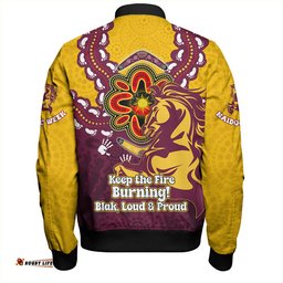 Brisbane Broncos Bomber Jacket Aboriginal Inspired Naidoc Symbol Pattern