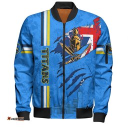 Gold Coast Titans Bomber Jacket - Happy Australia Day Flag Scratch Style