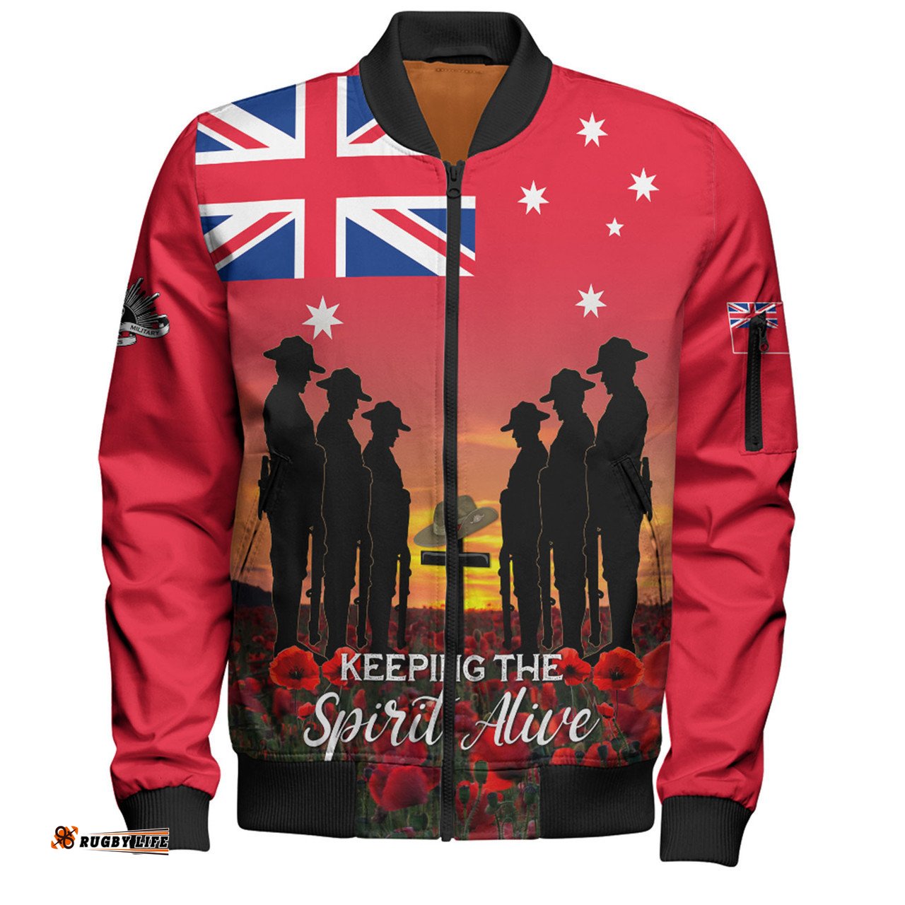 Australia Bomber Jacket - Anzac Day Australian Red Ensign