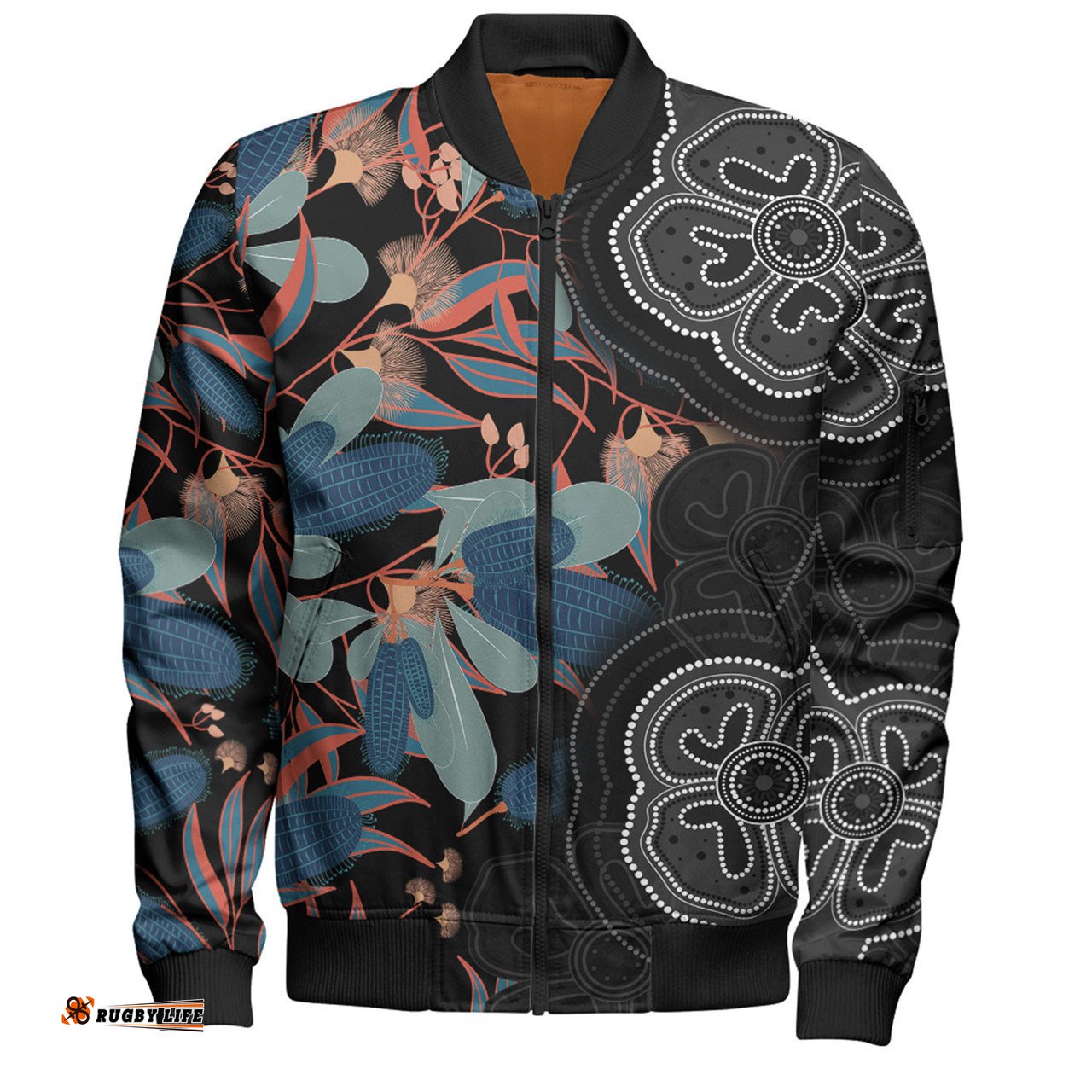 Australia Aboriginal Bomber Jacket - Australian Native Floral Seamless Pattern Bomber Jacket