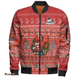 St. George Illawarra Dragons Christmas Custom Bomber Jacket - Chrissie Spirit Bomber Jacket
