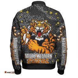 Wests Tigers Custom Bomber Jacket - Team With Dot And Star Patterns For Tough Fan Bomber Jacket