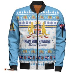 New South Wales Christmas Bomber Jacket - Merry Chrissie Bomber Jacket