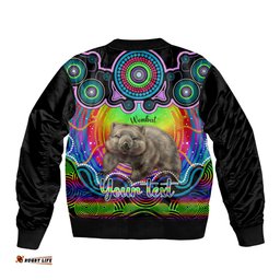 Personalised Australia Taurus Wombat Zodiac Bomber Jacket Auz Astrology Aboriginal - Rainbow