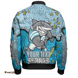 Cronulla-Sutherland Sharks Custom Bomber Jacket - Team With Dot And Star Patterns For Tough Fan Bomber Jacket