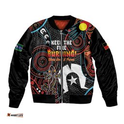 NAIDOC Week 2024 Bomber Jacket Keep The Fire Burning Indigenous Art