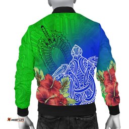 Torres Strait Islanders Bomber Jacket - Ocean Hibiscus