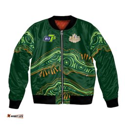 Custom Text And Number Aussie Sevens Rugby Aboriginal Art Bomber Jacket