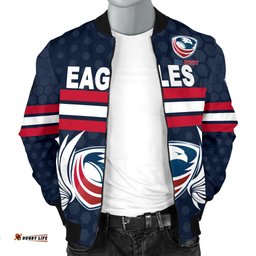 USA Rugby Men's Bomber Jacket Eagles Simple Style - Full Navy