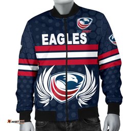USA Rugby Men's Bomber Jacket Eagles Simple Style - Full Navy