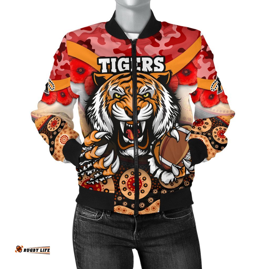 Tigers Women's Bomber Jacket Wests Anzac Day Special version