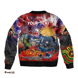 Personalised Australia Rugby Panthers ANZAC Bomber Jacket Penrith Scratch Style