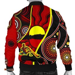 Bomber Jacket - Australia Aboriginal Dots With Didgeridoo