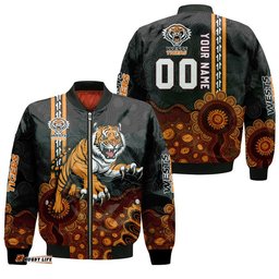 Wests Tigers Aboriginal Bomber Jacket Rugby Indigenous Kangaroo Tracks - NRL