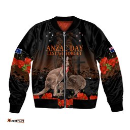 Kangaroo and Kiwi Bird ANZAC Day Custom Bomber Jacket Soldier Style