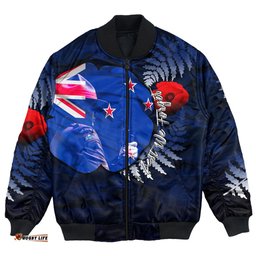 New Zealand Anzac Day Poppy Bomber Jacket