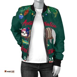 Australia Christmas Women's Bomber Jacket Green - Merry Christmas