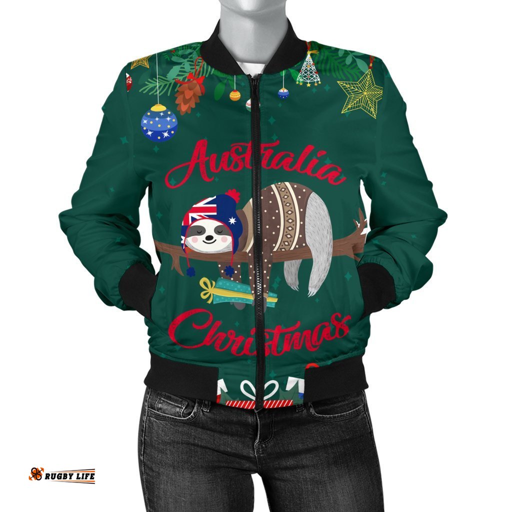Australia Christmas Women's Bomber Jacket Green - Merry Christmas