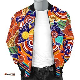 Bomber Jacket - Australian Map Dot Painting - Men