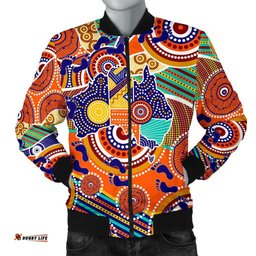 Bomber Jacket - Australian Map Dot Painting - Men