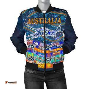 Women's Bomber Jacket - Kangaroo Dreaming