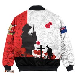 New Zealand Anzac Lest We Forget Bomber Jacket