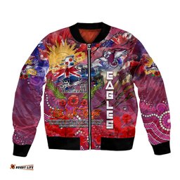 Personalised Australia Rugby Sea Eagles ANZAC Bomber Jacket Manly-Warringah Scratch Style